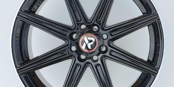 17x7.5 | 4x100 / 4x108 / 4x114.3 | FC1101 - Gloss Black Machined Lip