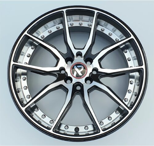 17x7 | 4x100/108 / 4x100/114.3 | FC009 - Gloss Black Machined Face Silver Inside