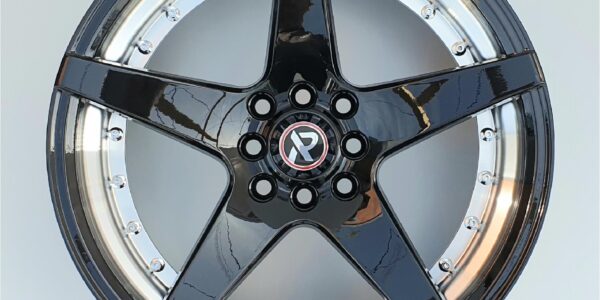 17x7.5 | 4x100 / 4x108 / 4x114.3 | FC1034 - Gloss Black Silver Inside