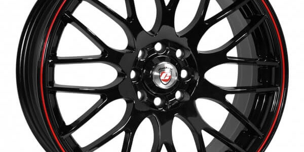 18x7.5 | 5x100/110 | Motion - Gloss Black Red Pinstripe